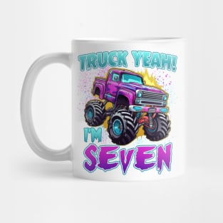 Truck yeah Birthday Tee Seven year old Girl Tee Monster Truck Birthday Country Birthday Kids Mug